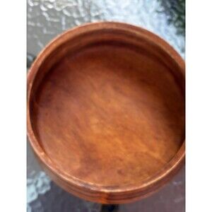 Vintage Mid-Century Modern Hand-Turned Wooden Family Salad Bowl 9”